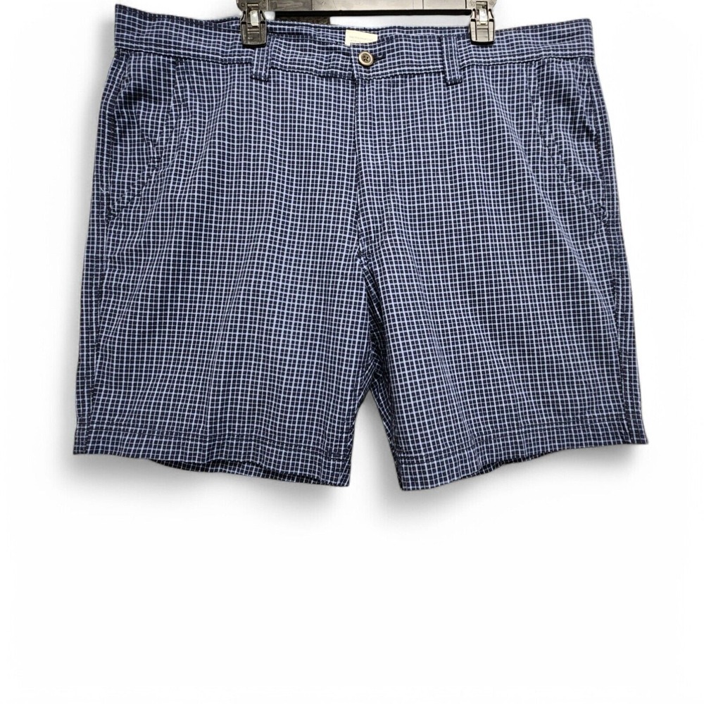 St Johns Bay Flat Front Shorts Mens 42 Plaid Above Knee 9" Inseam NEW w/ Tag